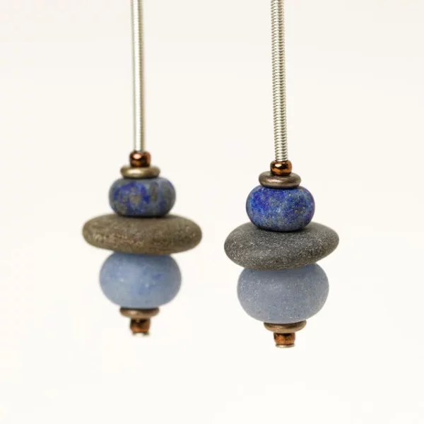Tumbled Blue Ocean Earrings 1