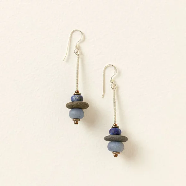 Tumbled Blue Ocean Earrings 2