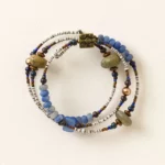 Tumbled Blue Ocean Spiral Bracelet