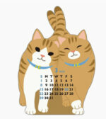 Twin Cats Die Cut Calendar - 2026 2