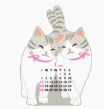 Twin Cats Die Cut Calendar - 2026 3