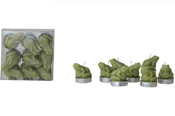 Unscented Frog Shaped Tealights, Set Of 9 Unscented Frog Shaped Tealights, Set Of 9
