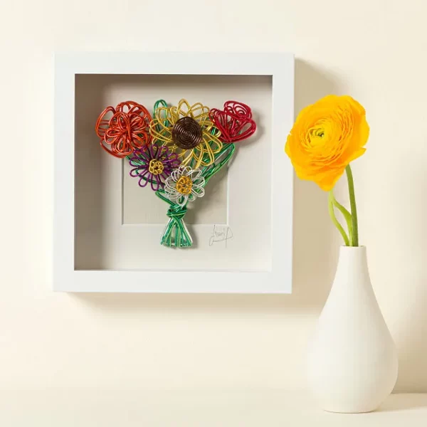 Where Love Grows Framed Wire Bouquet 1