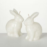 White Bunny Candle, Set Of 2 1