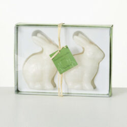 White Bunny Candle, Set Of 2
