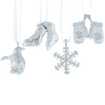 Winter Fun Mini Pewter Ornament Set, 4 Pc