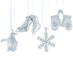 Winter Fun Mini Pewter Ornament Set, 4 Pc