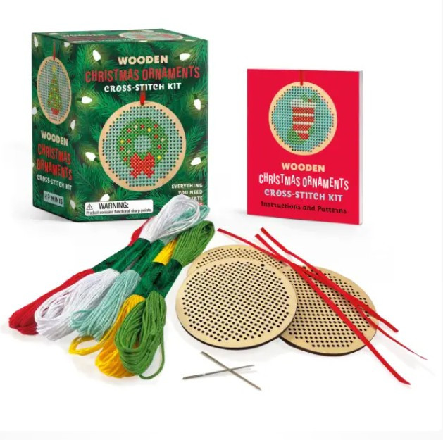 Wooden Christmas Ornaments Cross-stitch Kit
