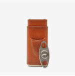 Ashton 3-cigar Leather Case & Cutter 1