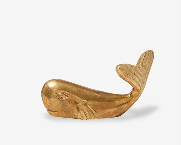 Brass Whale Paperweight