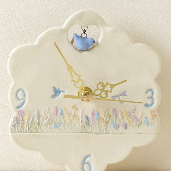 Ceramic Floral Wall Clock 2