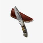 Damascus Bull Horn Hunting Knife