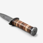 Damascus And Stacked Leather Cliff Point Knife 2