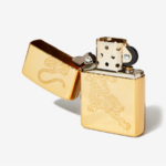 Engraved Tiger Brass Lighter 2