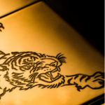 Engraved Tiger Brass Lighter 4