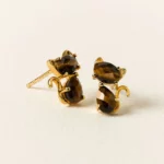 Faceted Feline Cat Earrings