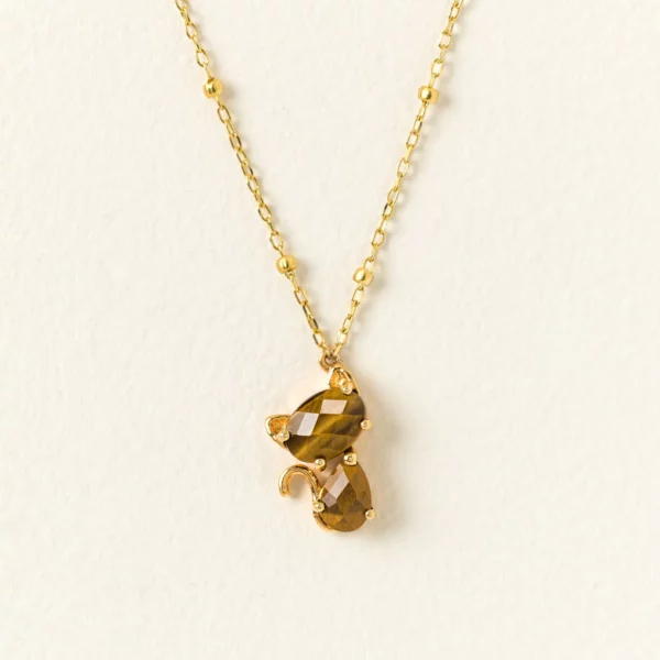 Faceted Feline Cat Necklace 1