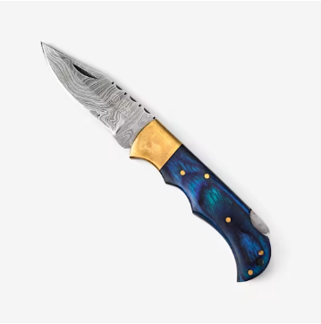 Folding Damascus Knife