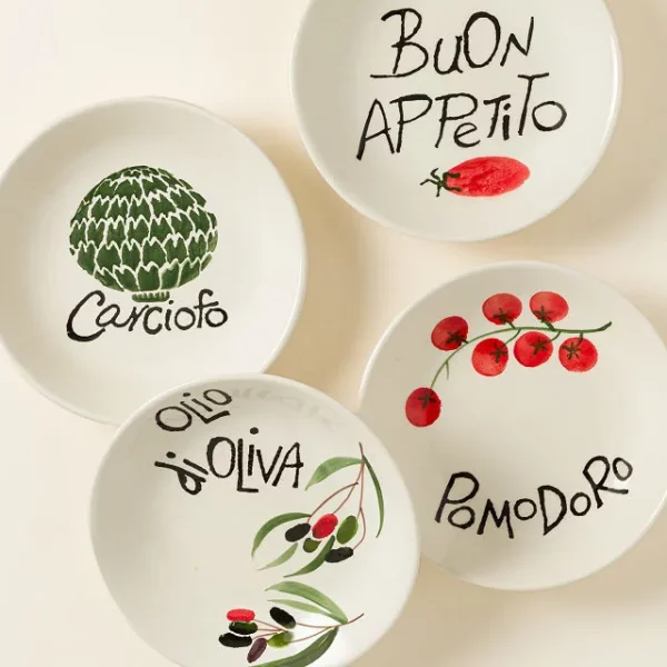 Hand-painted Italian Pasta Bowls- Set Of 4 2