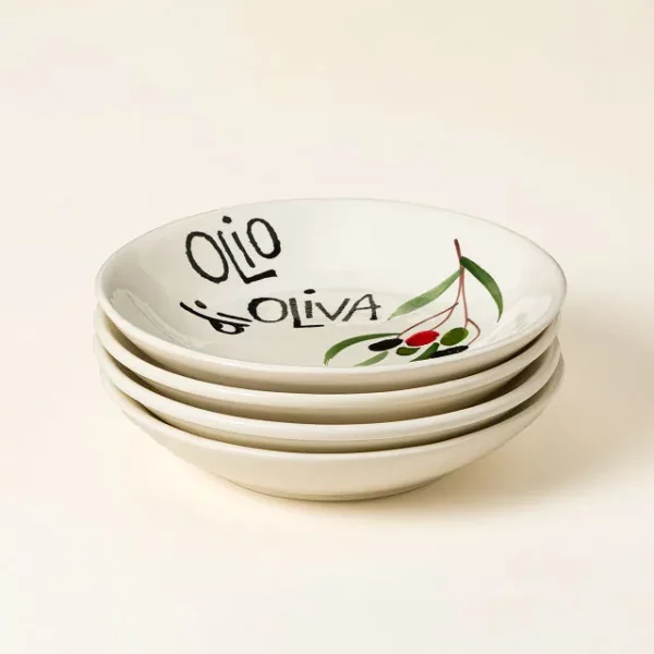 Hand-painted Italian Pasta Bowls- Set Of 4 4