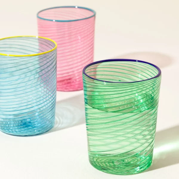 Handblown Glass Spiral Twist Cup 1