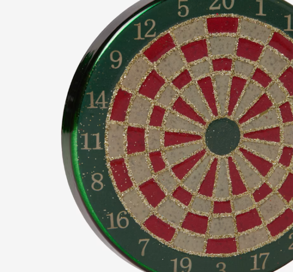 Handcrafted Wooden Dartboard Ornament Decor 1