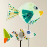 Handmade Glass Garden Stakes - Fish 1