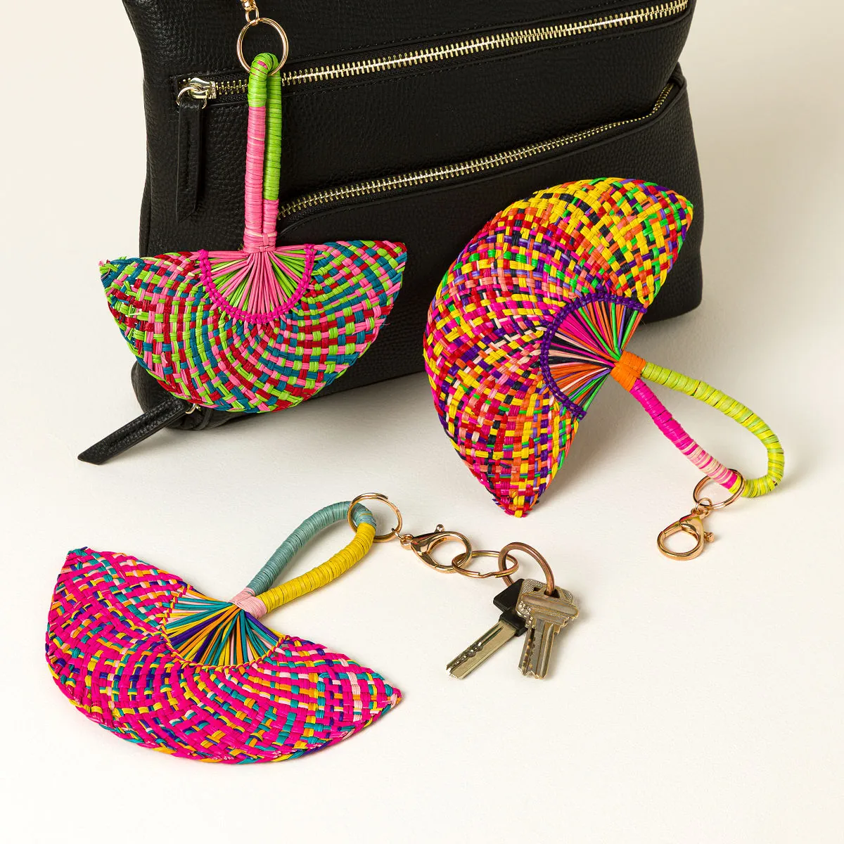 Iraca Palm Fan Bag Charm Iraca Palm Fan Bag Charm