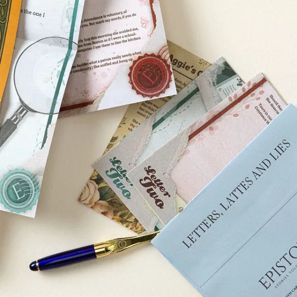 Lattes & Lies 24 Letter Mystery Subscription 1