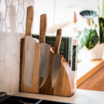 Magnetic Acacia Knife Block 9