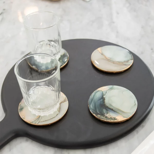 Make Your Own Alcohol Ink Ceramic Coaster Set 1