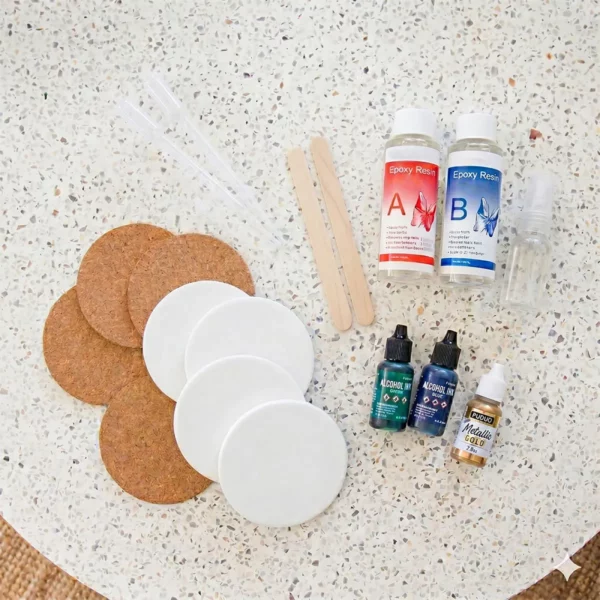 Make Your Own Alcohol Ink Ceramic Coaster Set 2