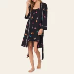 Midnight Butterfly Chemise & Robe Set 3