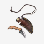 Mini Carbon Steel Neck Knife With Sheath 1