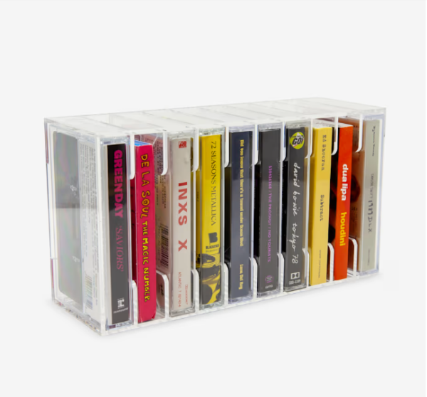 Minimalist Acrylic 10-slot Cassette Rack 1