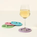 No Spill Wine Glass Coasters - Set Of 4