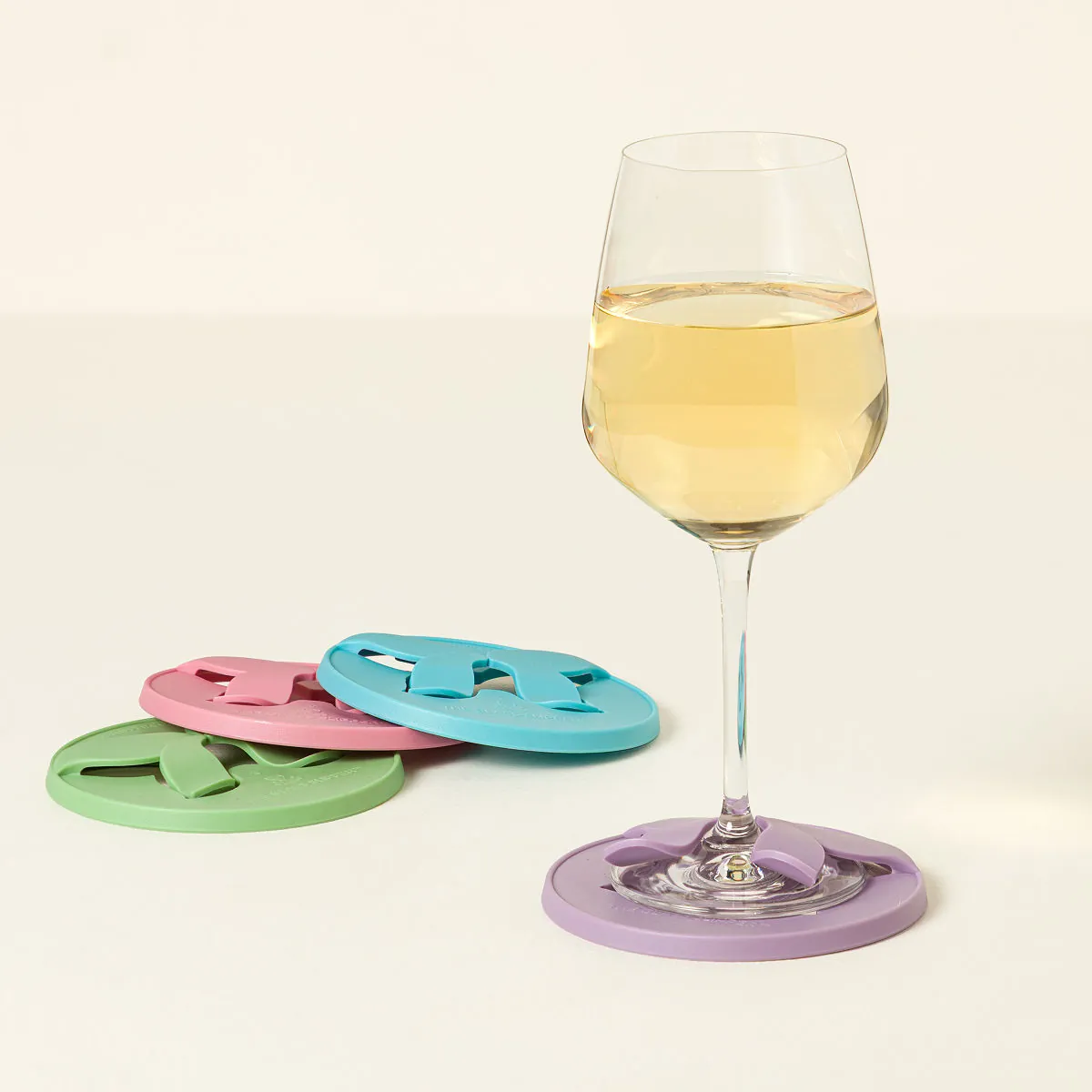 No Spill Wine Glass Coasters - Set Of 4 No Spill Wine Glass Coasters - Set Of 4