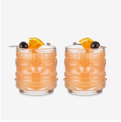 Pacific Crystal Tiki Lowball Tumblers