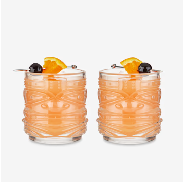 Pacific Crystal Tiki Lowball Tumblers Pacific Crystal Tiki Lowball Tumblers