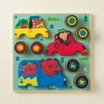 Puzzle & Roll Wooden Vehicle Toddler Puzzle 2