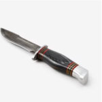 Red And Black Damascus Knife 5