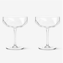 Seneca Faceted Crystal Coupes - Set Of 2