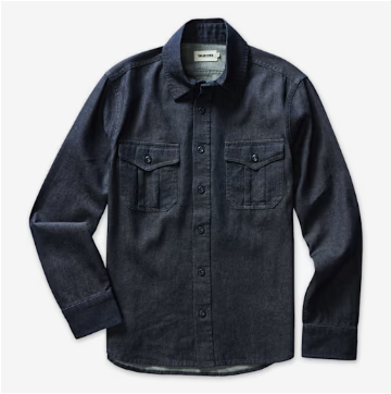The Saddler Shirt In Indigo Broken Twill The Saddler Shirt In Indigo Broken Twill