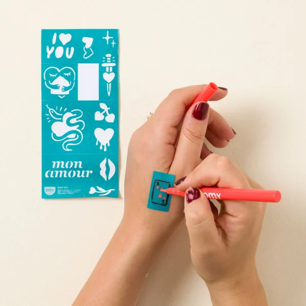 Washable Tattoo Pen & Stencil Kit 1