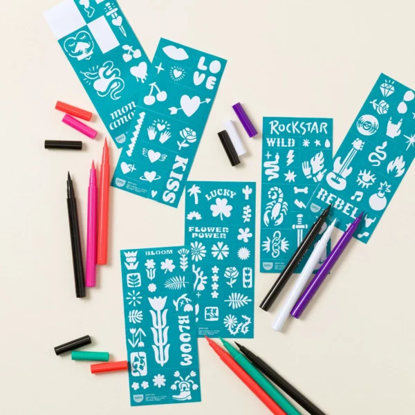 Washable Tattoo Pen & Stencil Kit 2