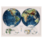 World Map 1917 Shaded Relief Map