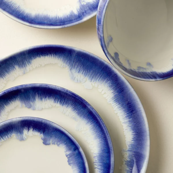 Ceramic Blue Drip Dinnerware 1