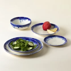 Ceramic Blue Drip Dinnerware
