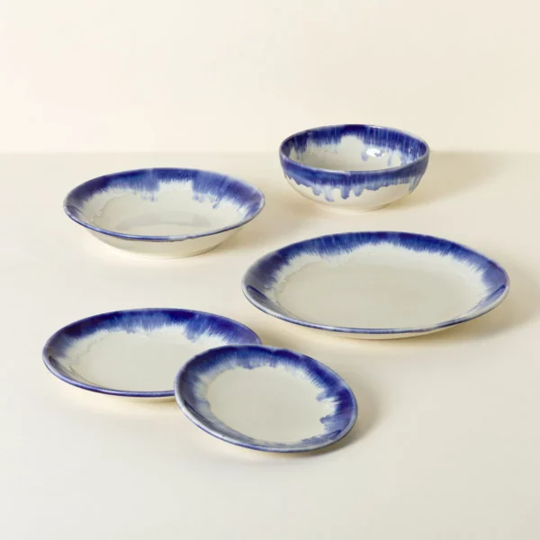 Ceramic Blue Drip Dinnerware 3