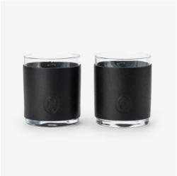 Codex Leather-wrapped Rocks Glasses – Set Of 2 (1)